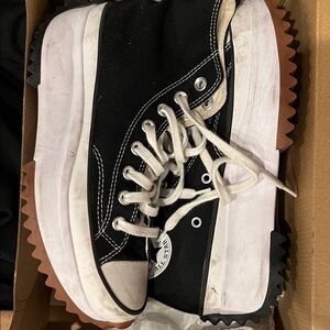 Converse Black and White Platform Sneakers